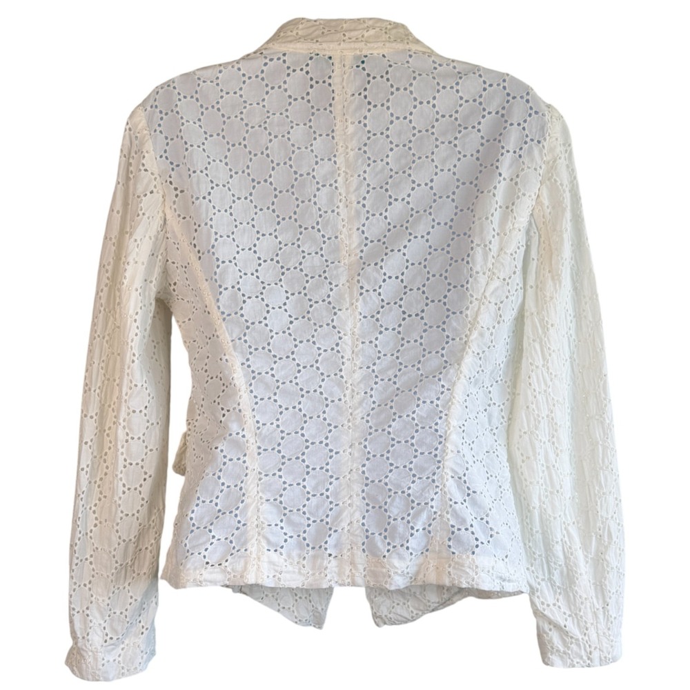 Oui Set Sheer Eyelet Lace Blazer Jacket Size 8 Academia Romantic Fairy Cottage - Picture 3 of 9